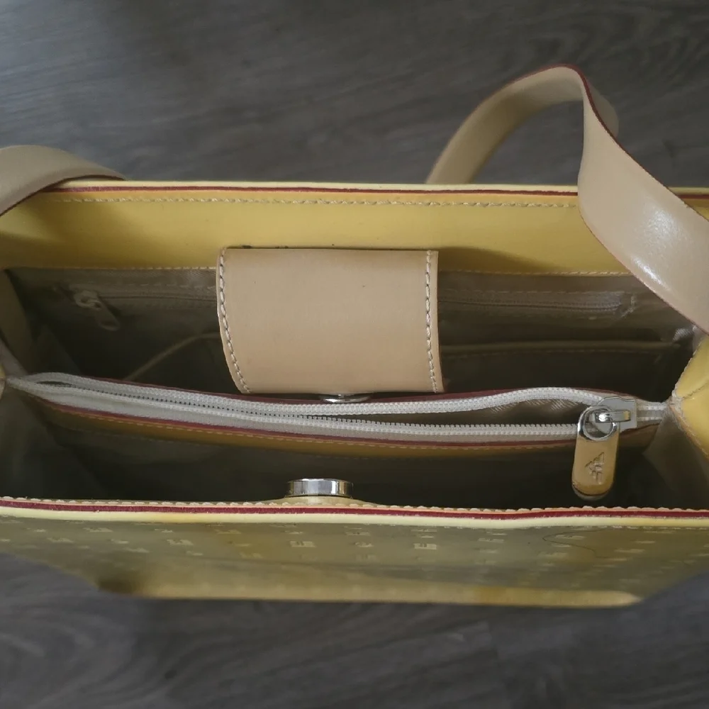 NWT Arcadia Gold Patent Leather Tote  Bag - Picture 10 of 12
